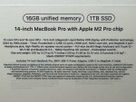 14” M2 Macbook Pro 16gb 1TB