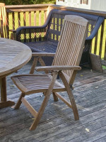 Outdoor teak table and 6 chairs