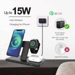 3in1 Magnetic Wireless Fast Charging Stand iPhone Airpods Watch