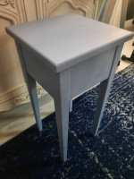 REDUCED--SMALL SIDE TABLE /LIGHT BLUE