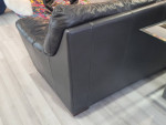 Beautiful Black Leather Sofa w/upholstered backs Natuzzi Leather