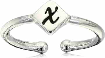 Alex & Ani Inital X  Silver Adjustable Ring