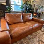 Scandinavian Design Leather Sofa Set