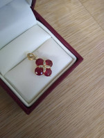 3CT Natural Ruby & Diamond Pendant in 10K Yellow Gold