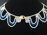 White Blue Seed bead Necklace