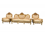 Vintage Hand Carved Sofa and 3 Chairs