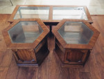 RIVERSIDE Solid Wood W/Glass-3 PC(Coffee Table+2 Hexagon End Table