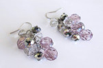Chico's Grape Cluster & Silver Ball Pierced Earrings