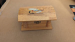 Fly fishing customer lure jewelery pinned broach with wooden inlay box