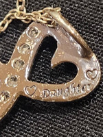 Sterling Silver Inifinite Hearts Slide Charm on 18in. Round Link Chain