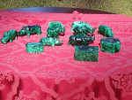 Solid Malachite hand carved animals and boxes from Kenya $75-125 each