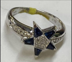 Star Design White Gold Sapphire Ring
