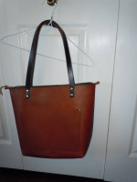 Portland leather Tan Leather Zippered Tote