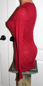 NWT! BKE The Buckle SIZE SMALL Red Low Cut Burnout Layering Tee Top