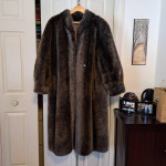 Faux Fur Reversible Brown/Tan Full Length (49") Coat, tagless, est. XL