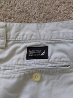 Nautica White Khaki Boat Shorts 34W