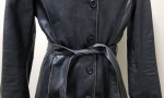 EXCELLED ALL SOFT LEATHER Belted Jacket Outline Stitch Sz L  ZERO USE!