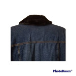 Liz Claiborne Villager Blue Denim Jacket W Detachable Fur Collar. Larg