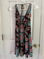 My Michelle girls brown halter dress