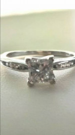 1.25 ctw women’s princess diamond and moissanite set 14K gold setting