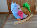 Rockabye Olivia Owl Musical Rocker Vibrant Colors Wooden Base