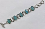 Sterling Silver Bracelet With Blue Gemstones