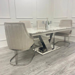 Glencoe white pandora marble dining table
