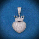 Crowned Heart Pendant 14K Gold