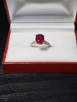 18k ruby diamond ring white gold