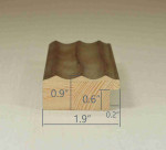 Wooden frame Three waves, width 1.9 inches.