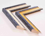 Wood Photo Frame Spotted with Silver and Gold Stripe. Width 1.1" Height 0.75"