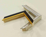 Modern Stylish Wooden Frame Gold Silver Black 0.75" Width 1" Height.