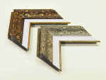 Beautiful Picture Frame Gold and Silver with Mat Strip (Paspartout). Width 2.76" x Height 1.18".