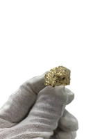 10K Yellow Gold Eagle Head Men's Ring Gardent Eyes (15.6 Gr / Size 8)