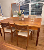 TEAK DINING TABLE & chairs