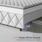 Full Upholstered LED Wingback Bed Frame with Diamond Button Headboard, No Box Spring Needed, Velvet Cream