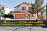 Clean house now for rent at $1200 per month