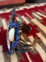 Vintage Signed Navajo Spiny Oyster, Lapis Silver Butterfly Bracelet
