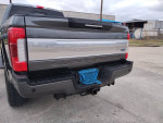 2017 Ford F250 Platinum rear view with clean title, showing wear and good tire condition in Texas.
