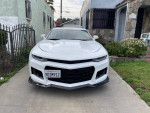 Front view of a salvaged 2017 Chevrolet Camaro ZL1 with a new bumper and 20k miles for sale.