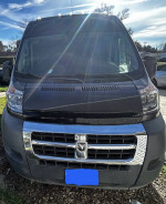 Front view of a 2017 Ram Promaster with under 81k miles, ideal for van life customization.