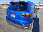 2020 Ford EcoSport SES in blue, showcasing rear cargo area and stylish design.