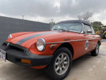 Vintage 1980 MG convertible with hardtop, stylish design parked, ideal for car shows and enthusiasts.