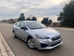 2019 Subaru Impreza in silver parked on a street, showcasing sleek design and modern features.