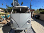 Front view of a 1965 VW Bus 21 Window restoration project for sale, showing its unfinished exterior.