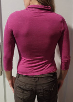 Woman's 3/4 length Cowl Neck Charlotte Russe Top Size S - Pink