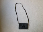 Women's Black Leather Crossbody Purse/Organizer With Magnetic Snap