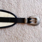 WIDE COUNTRY WESTERN BELT with SILVER BUCKLE - Size Sm-med