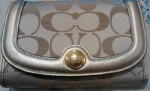Coach- Legacy Signature Compact Clutch Wallet