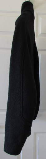 IBEX 100% Wool Mens Large Black Heavy Coat Zippered Pockets USA Made